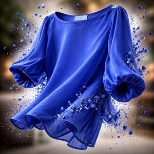 Elegant Blue Women's Top